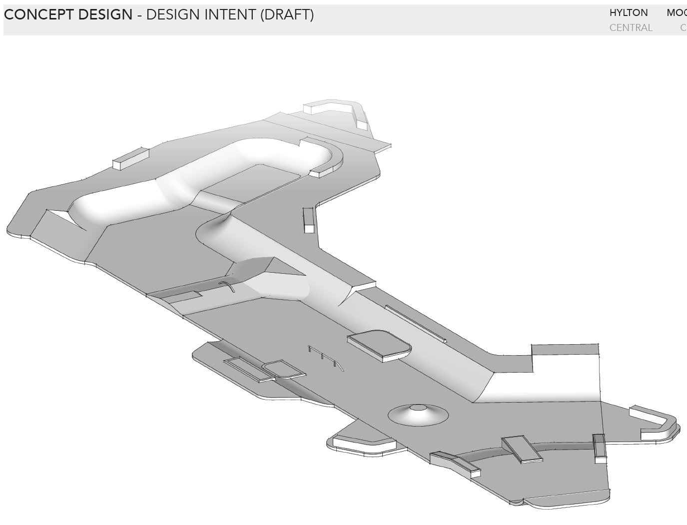 3D rendering of skatepark design