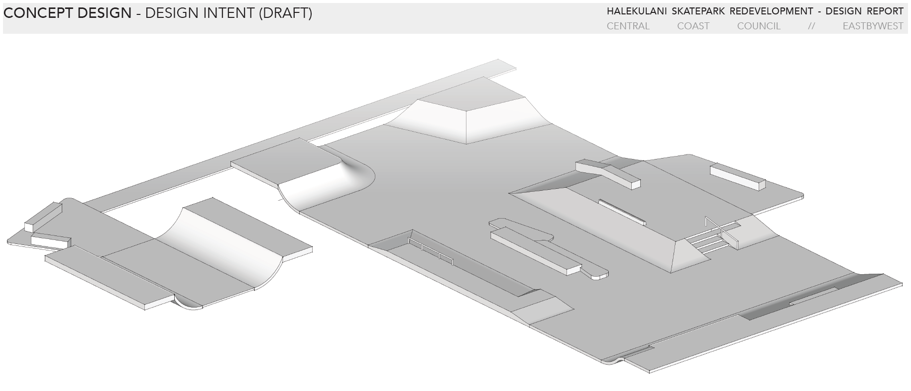 3D rendering of skatepark design